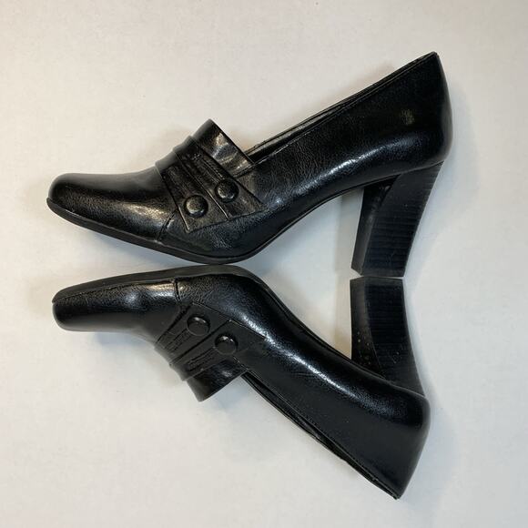 Franco Sarto Rosalie Womens Heels Sz 8 M Black Academia Witchy 3.25" Block Heel - Picture 8 of 16